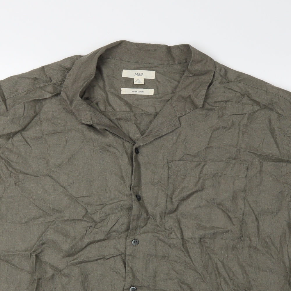 Marks and Spencer Mens Green    Button-Up Size 3XL