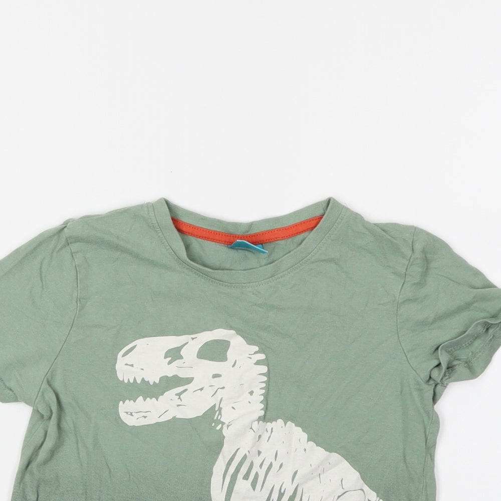 LITTLE KIDS Boys Green   Basic T-Shirt Size 6-7 Years  - Dinosaur