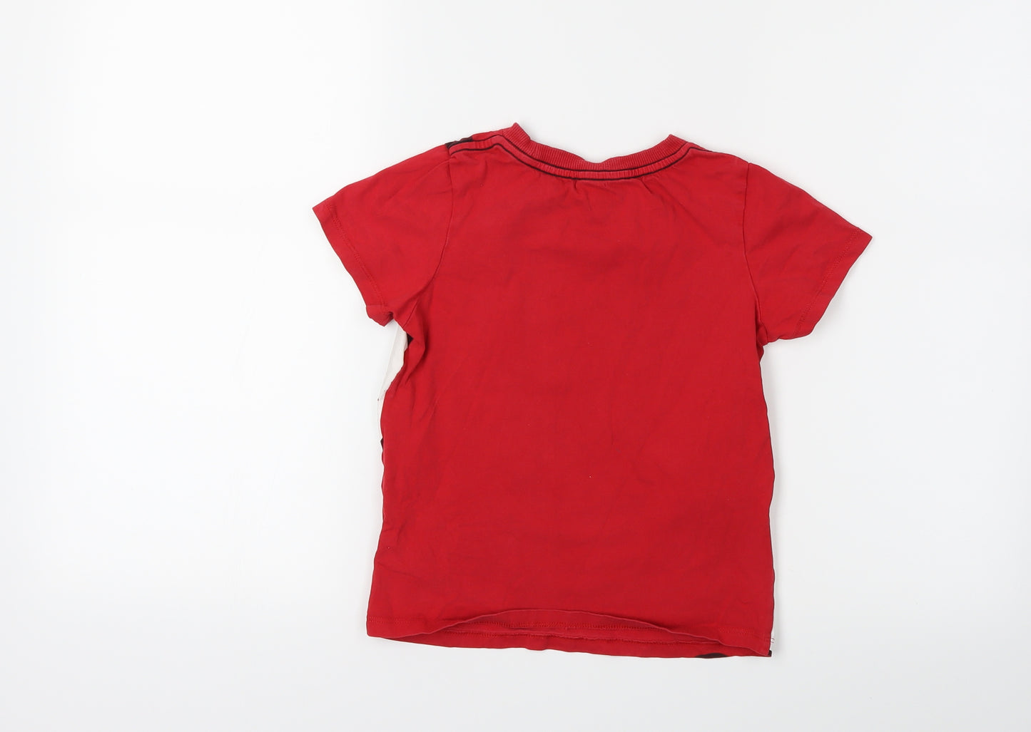 Disney Boys Red   Basic T-Shirt Size 5-6 Years  - MICKEY MOUSE