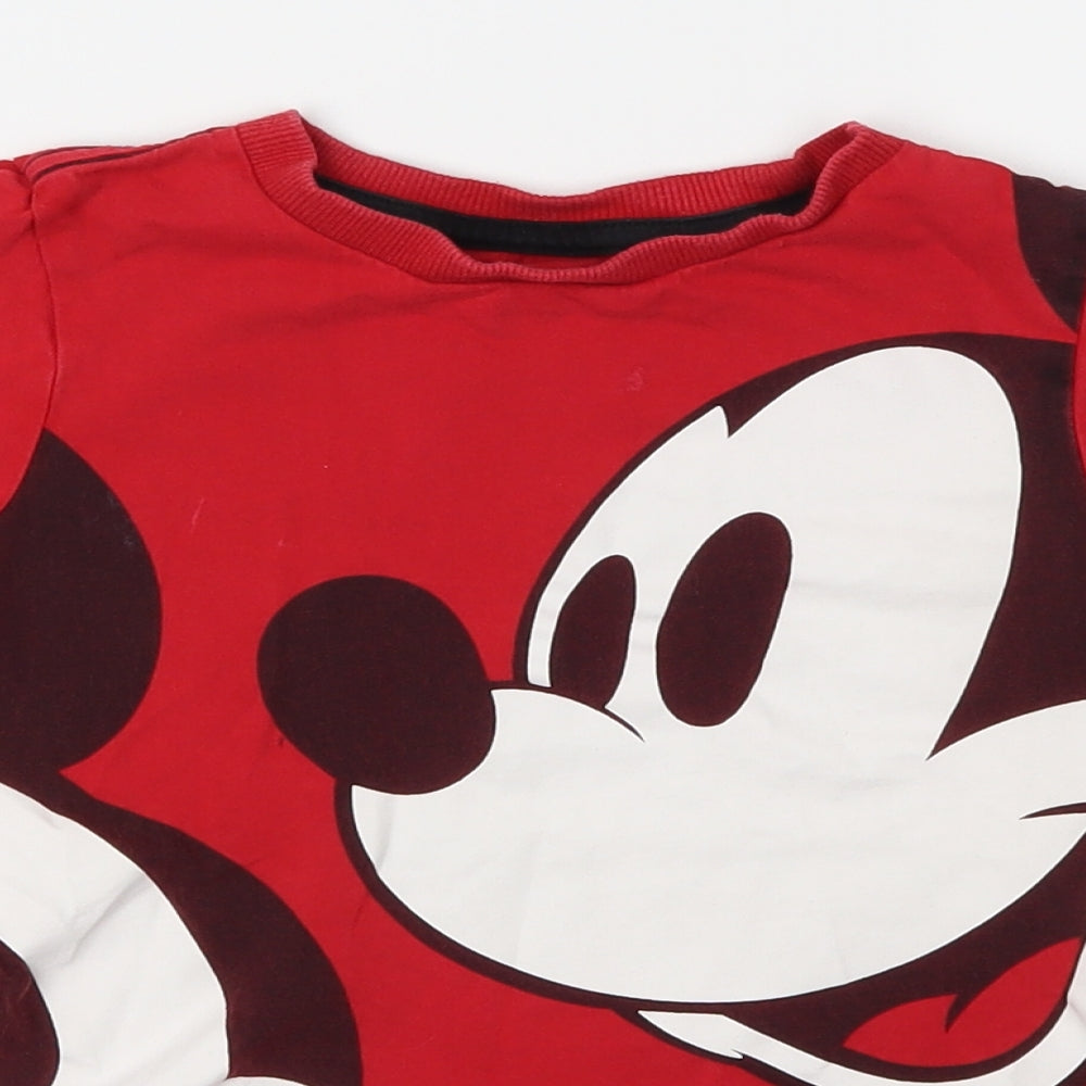 Disney Boys Red   Basic T-Shirt Size 5-6 Years  - MICKEY MOUSE