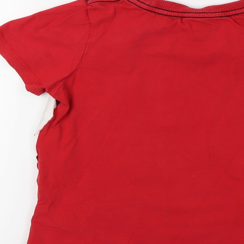 Disney Boys Red   Basic T-Shirt Size 5-6 Years  - MICKEY MOUSE