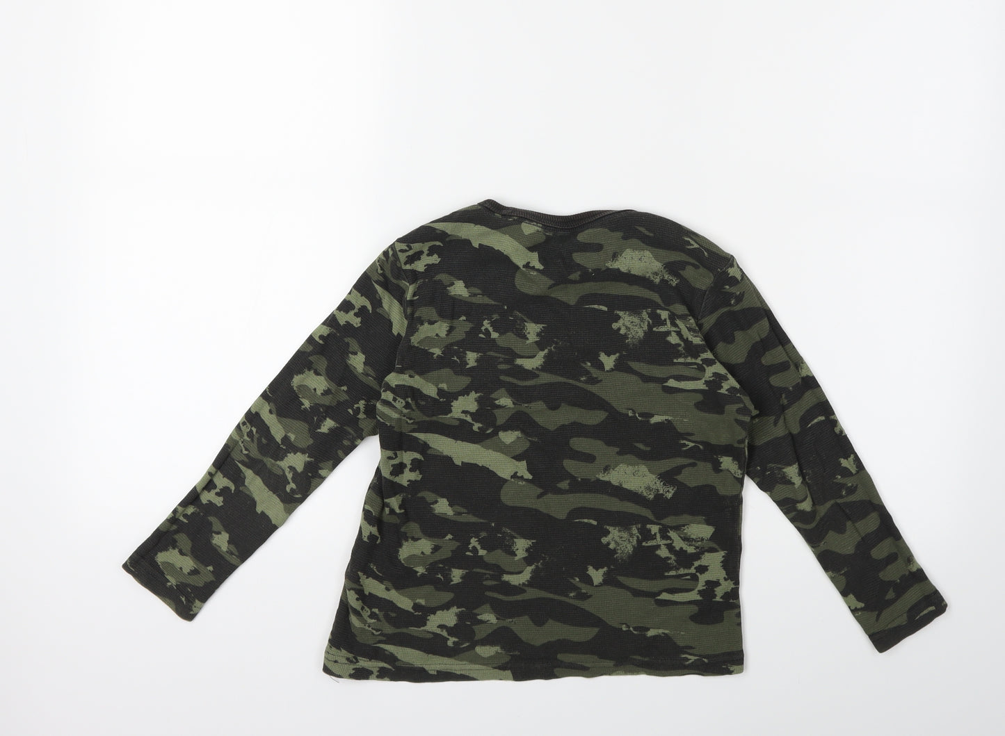 Marks and Spencer Boys Green Camouflage  Basic T-Shirt Size 5-6 Years