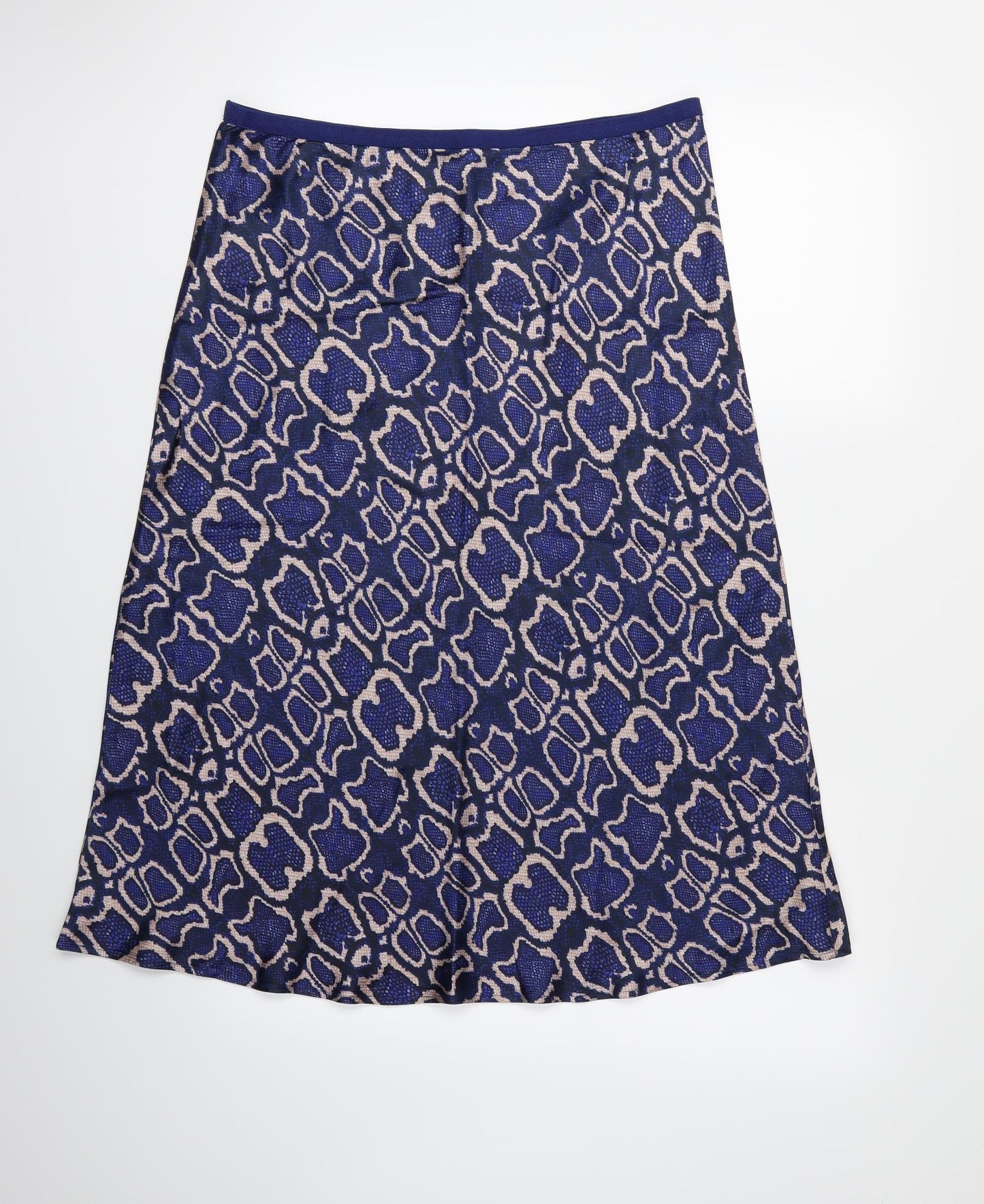 Marks and Spencer Womens Blue Animal Print  A-Line Skirt Size 14