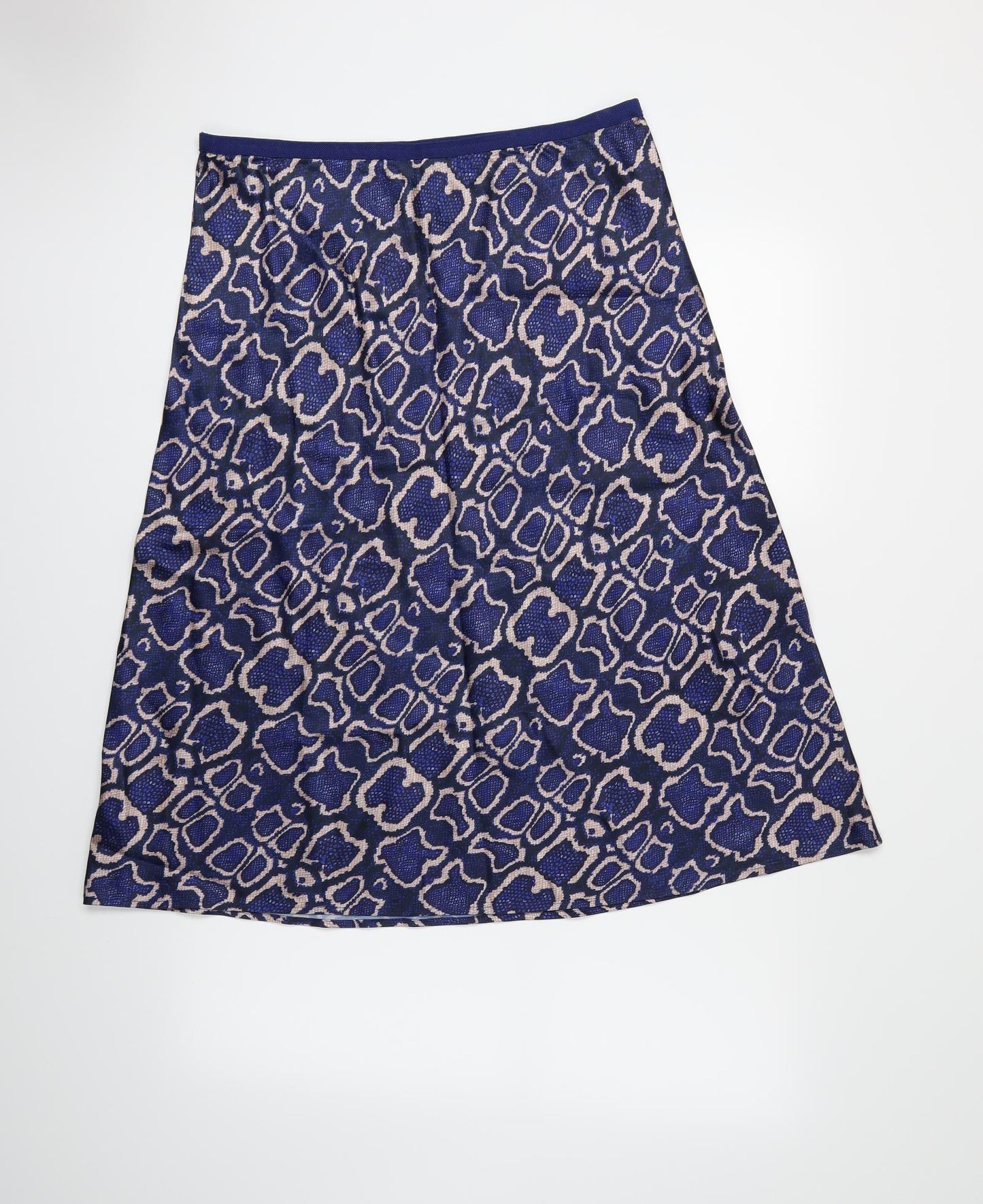 Marks and Spencer Womens Blue Animal Print  A-Line Skirt Size 14