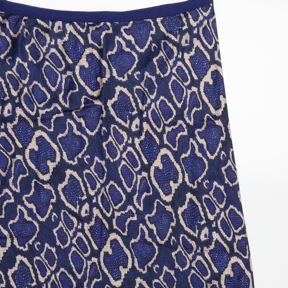 Marks and Spencer Womens Blue Animal Print  A-Line Skirt Size 14