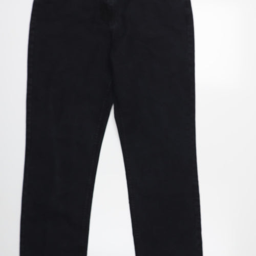 Cotton Traders Womens Black  Denim Straight Jeans Size 14 L30 in