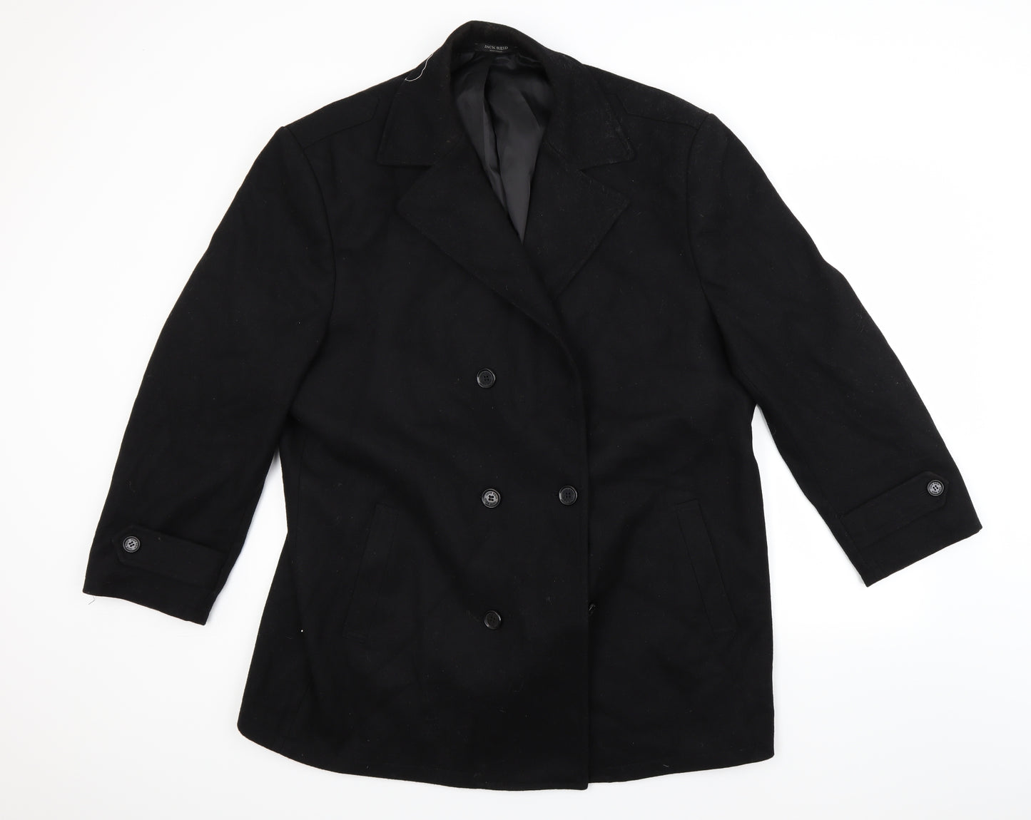 Jack Reid Mens Black   Overcoat Coat Size XL