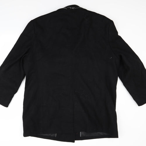 Jack Reid Mens Black   Overcoat Coat Size XL