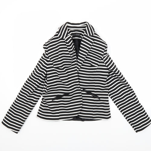 Atmosphere Womens White Striped  Jacket  Size 10