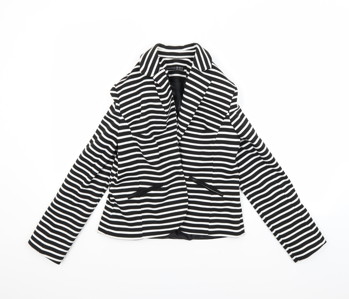 Atmosphere Womens White Striped  Jacket  Size 10