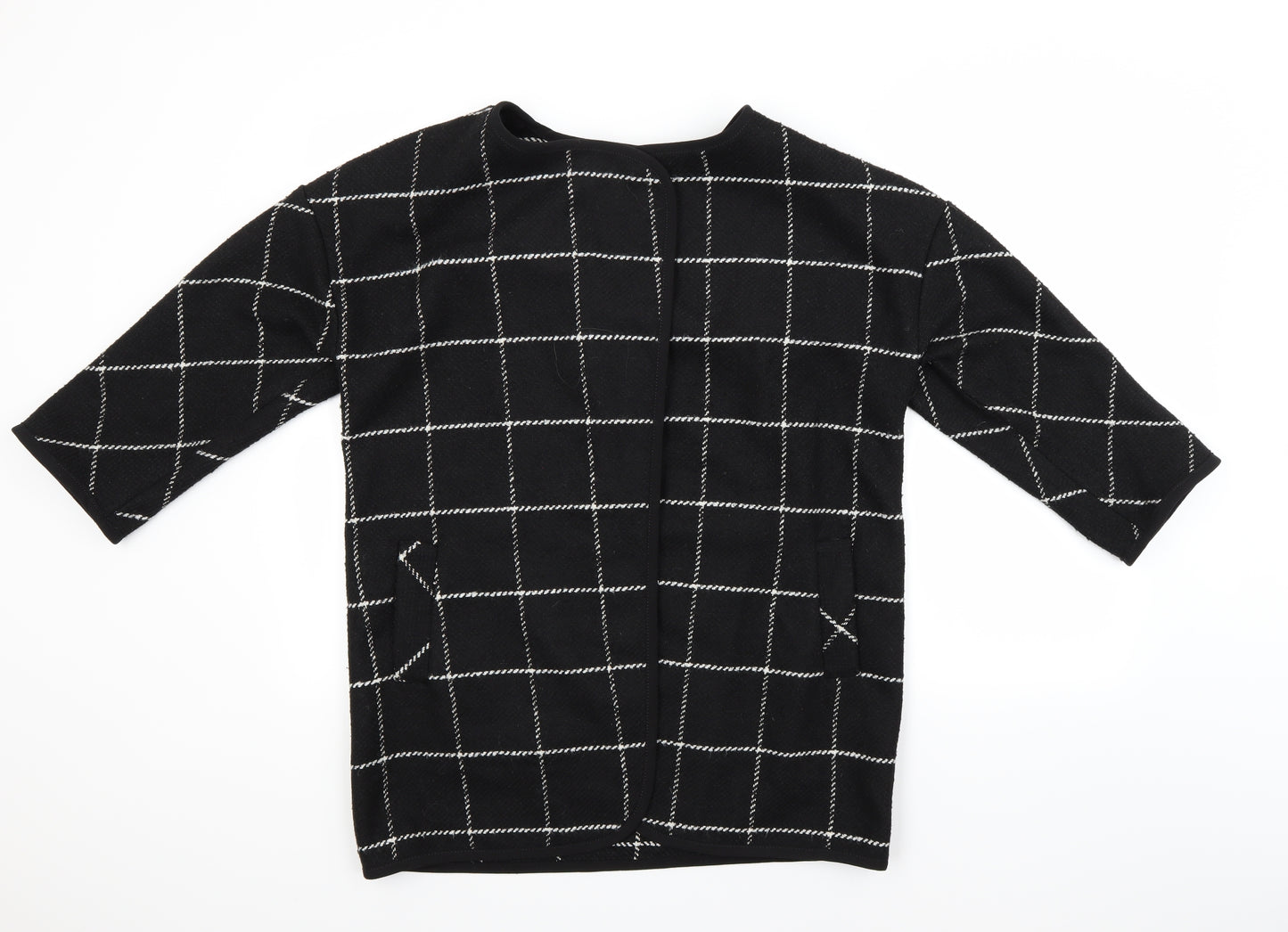 Bonmarché Womens Black Check  Jacket Coat Size 10