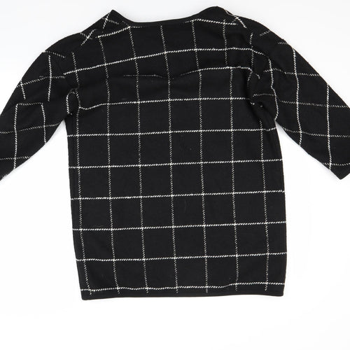 Bonmarché Womens Black Check  Jacket Coat Size 10