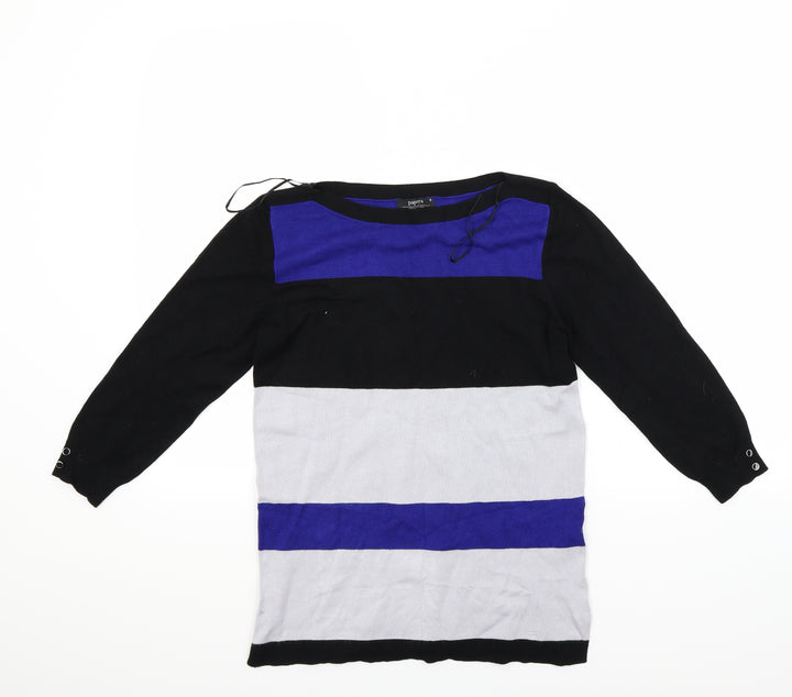 Papaya Womens Blue Striped Pullover Jumper Size 8