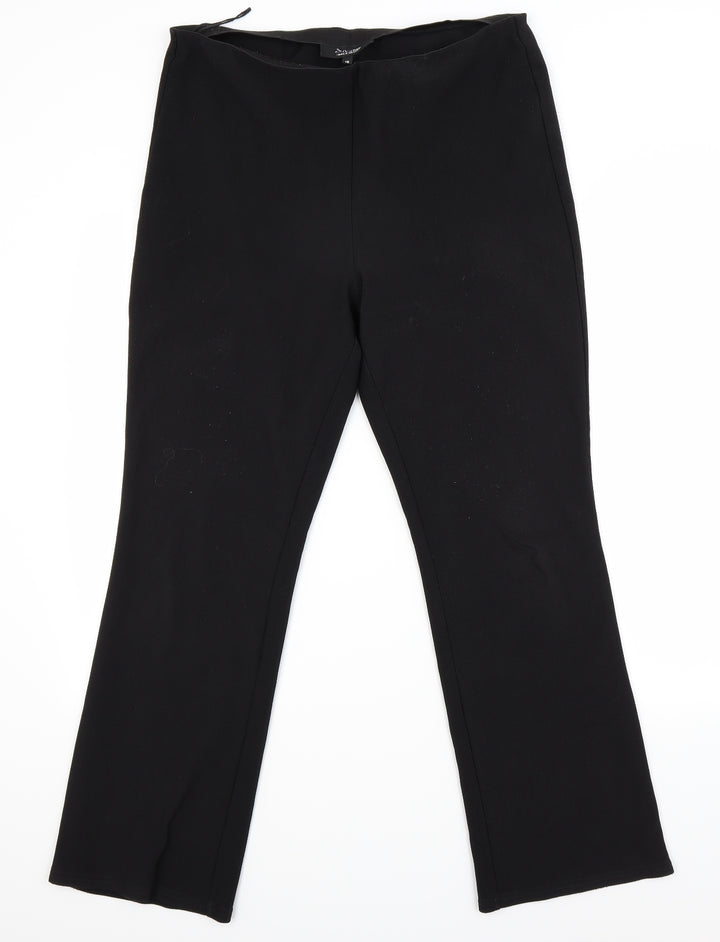 Preworn Womens Black Trousers Size 16 L28 in