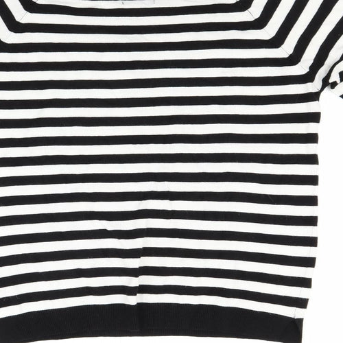 F&F Womens White Striped  Pullover Jumper Size 14