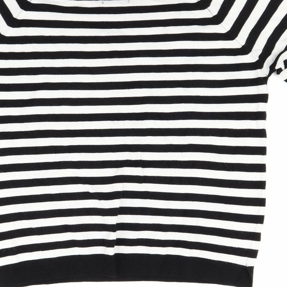 F&F Womens White Striped  Pullover Jumper Size 14
