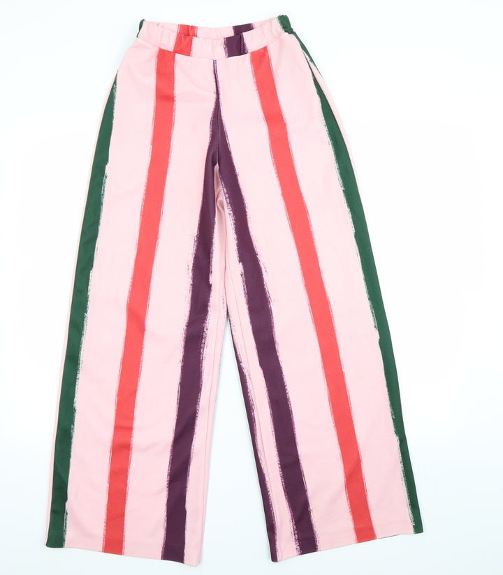 PRETTYLITTLETHING Womens Pink Striped  Trousers  Size 8 L27 in