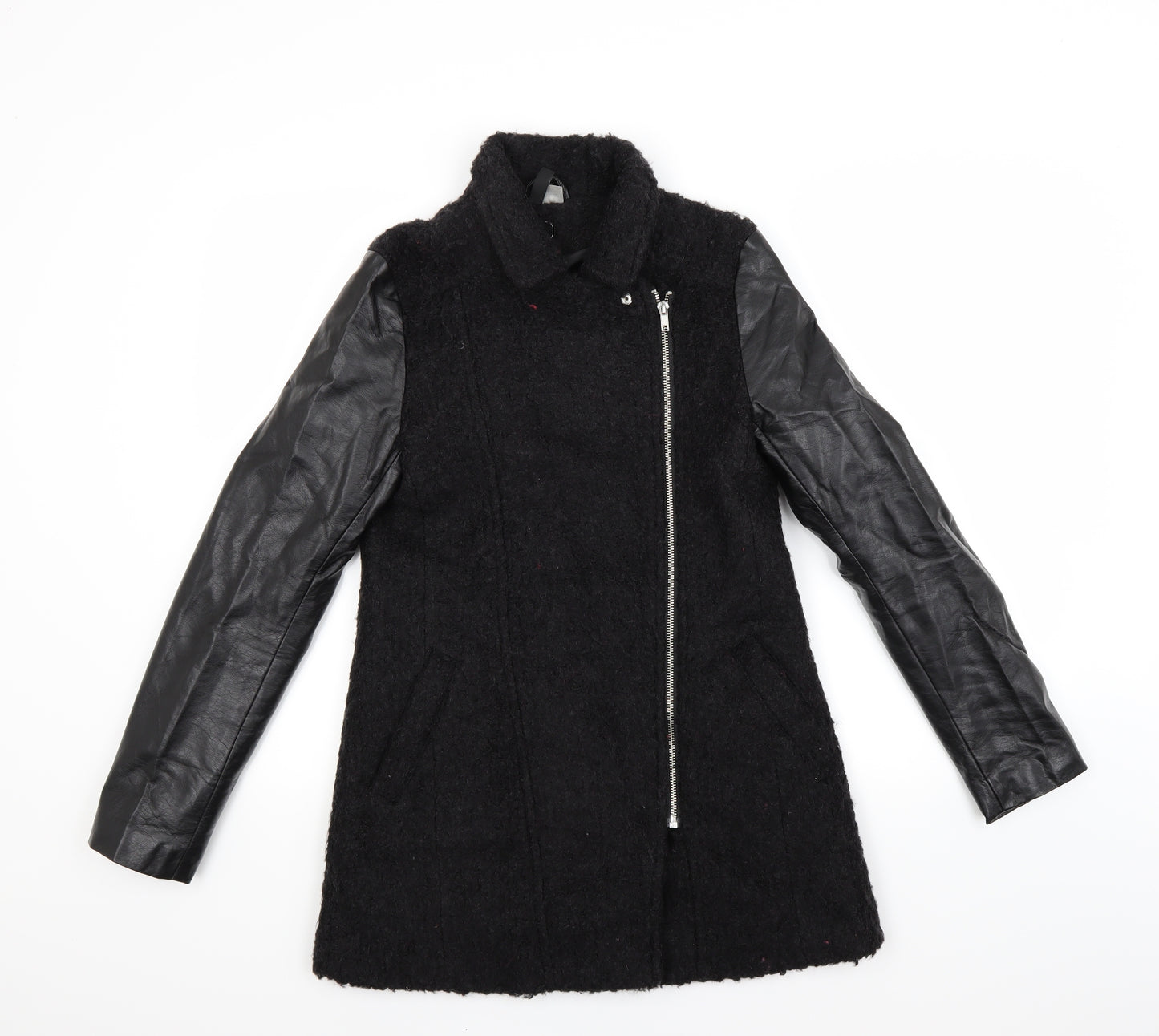 H&M Womens Black   Overcoat Coat Size 6