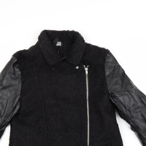 H&M Womens Black   Overcoat Coat Size 6