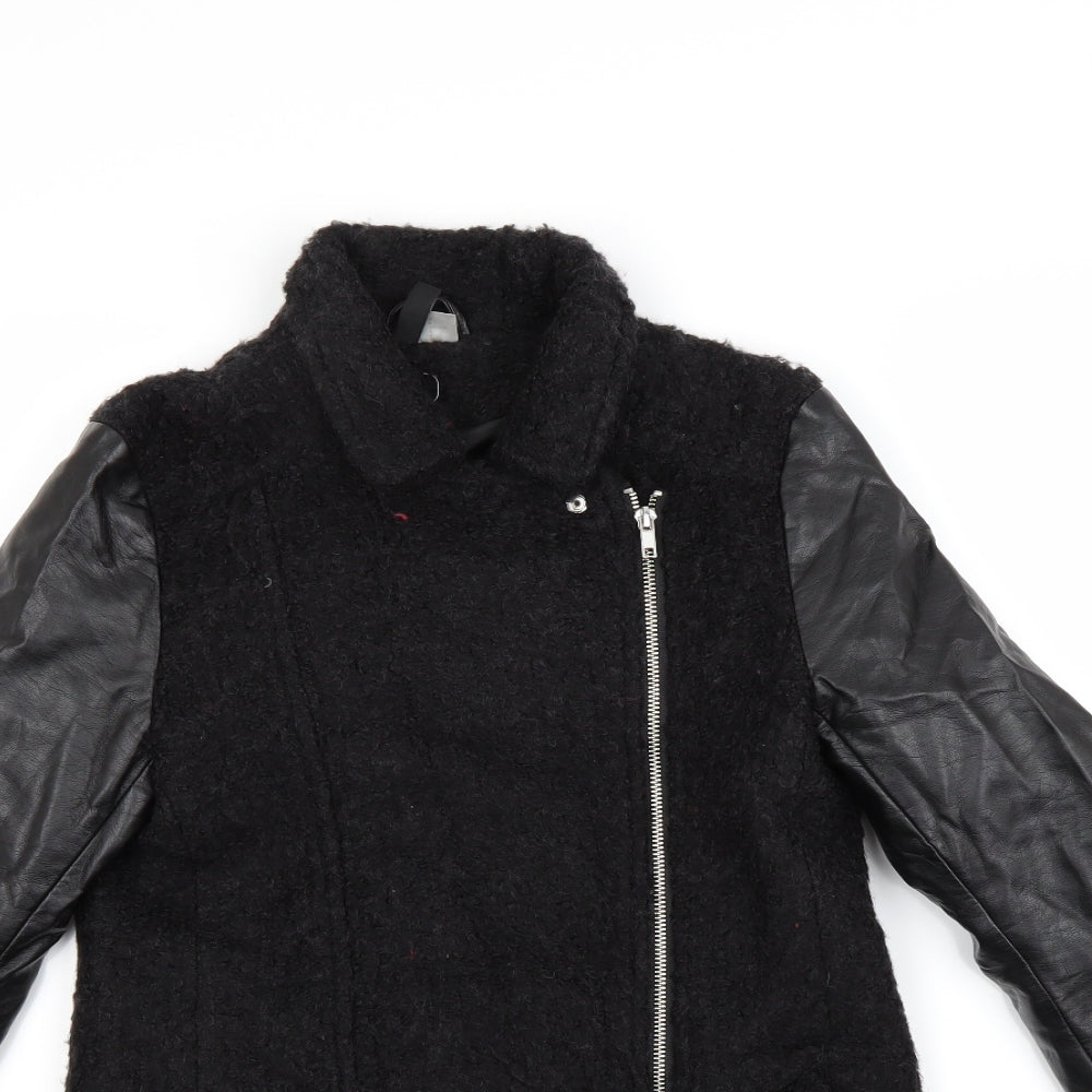H&M Womens Black   Overcoat Coat Size 6