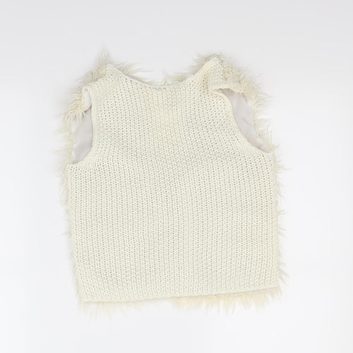Preworn Girls Beige   Gilet Coat Size 5-6 Years