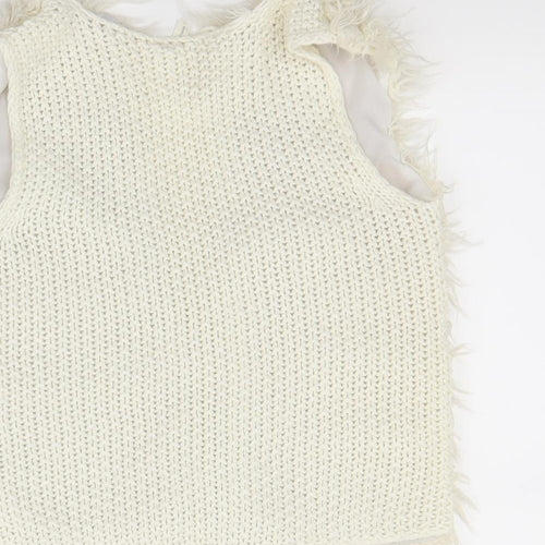 Preworn Girls Beige   Gilet Coat Size 5-6 Years