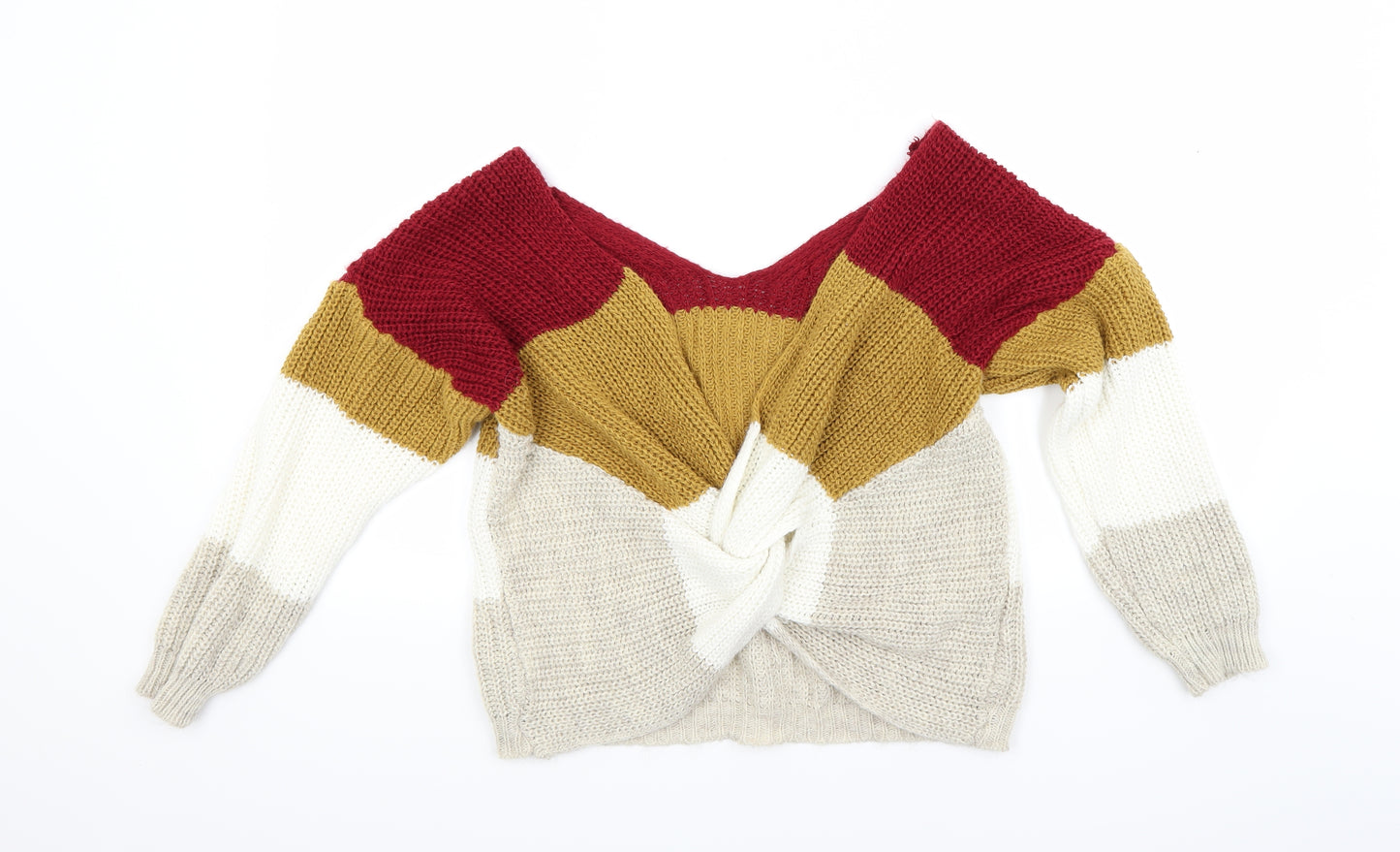Preworn Womens Multicoloured Striped  Pullover Jumper Size 16