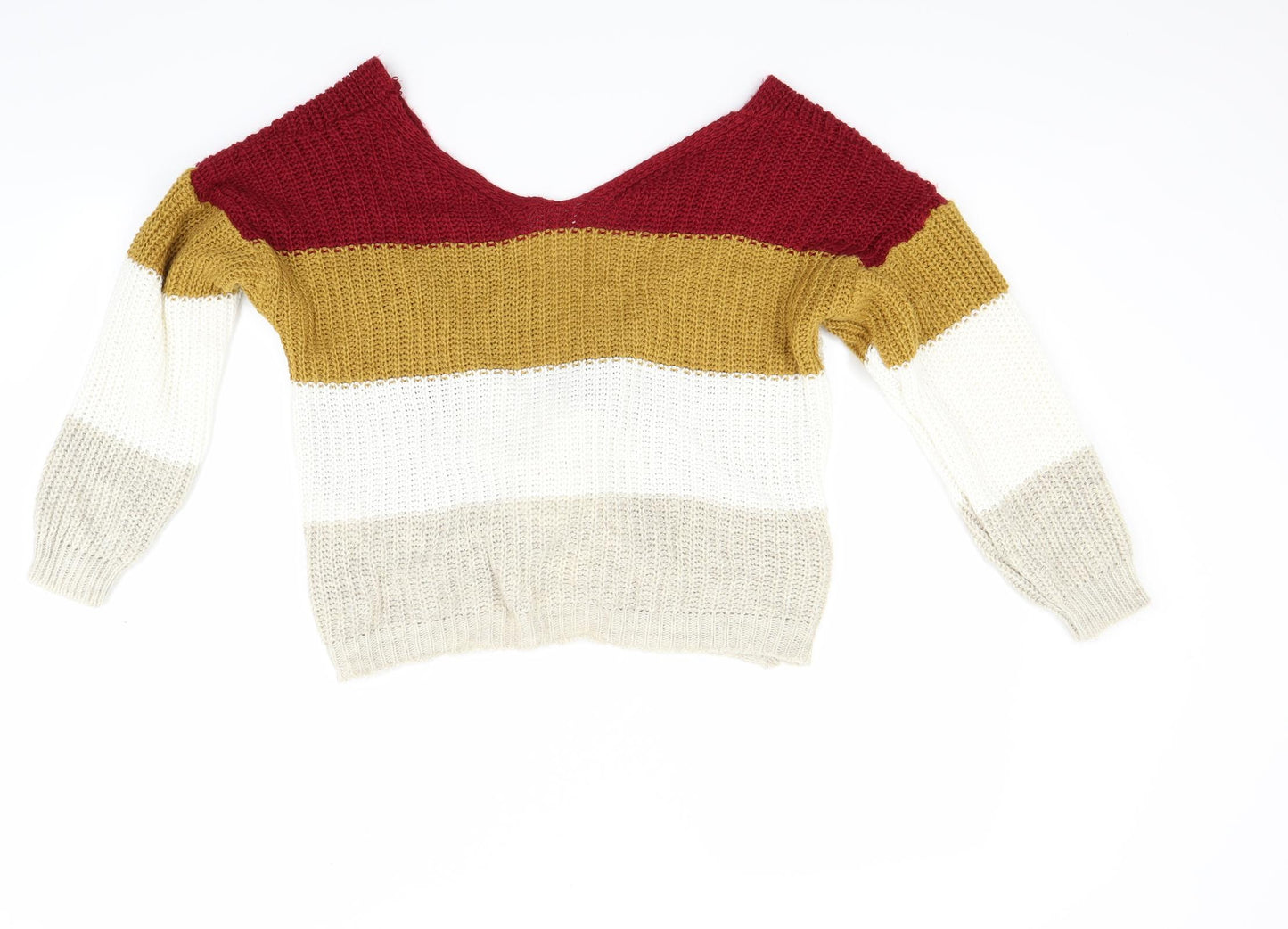Preworn Womens Multicoloured Striped  Pullover Jumper Size 16