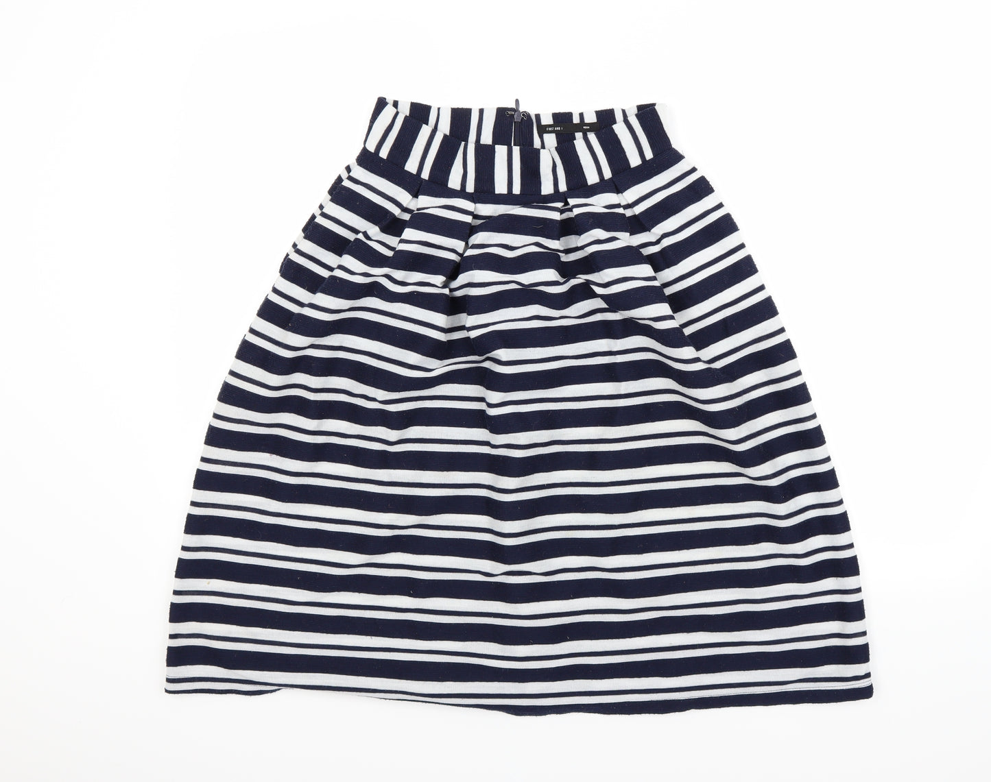 First and i Womens Black Striped  A-Line Skirt Size M