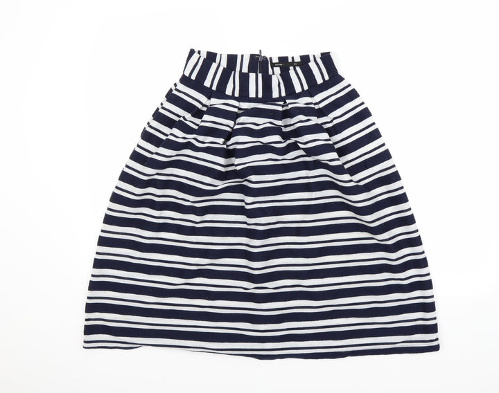 First and i Womens Black Striped  A-Line Skirt Size M