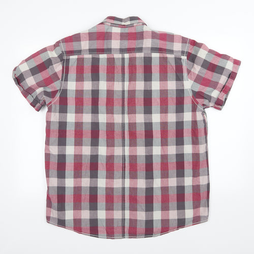Cherokee Mens Red Striped Woven  Button-Up Size XL