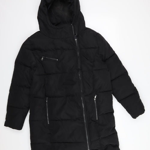 F&F Womens Black   Overcoat Coat Size 14