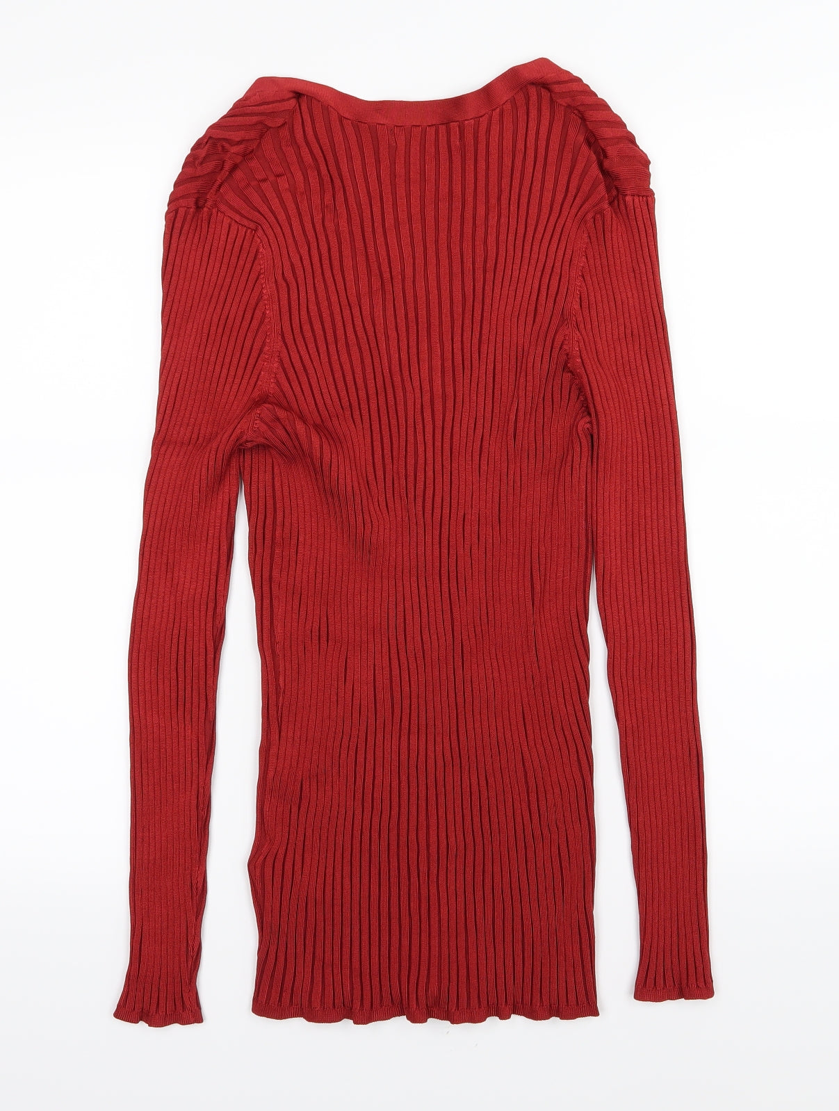 Marks and Spencer Womens Red  Knit Cardigan Jumper Size 16