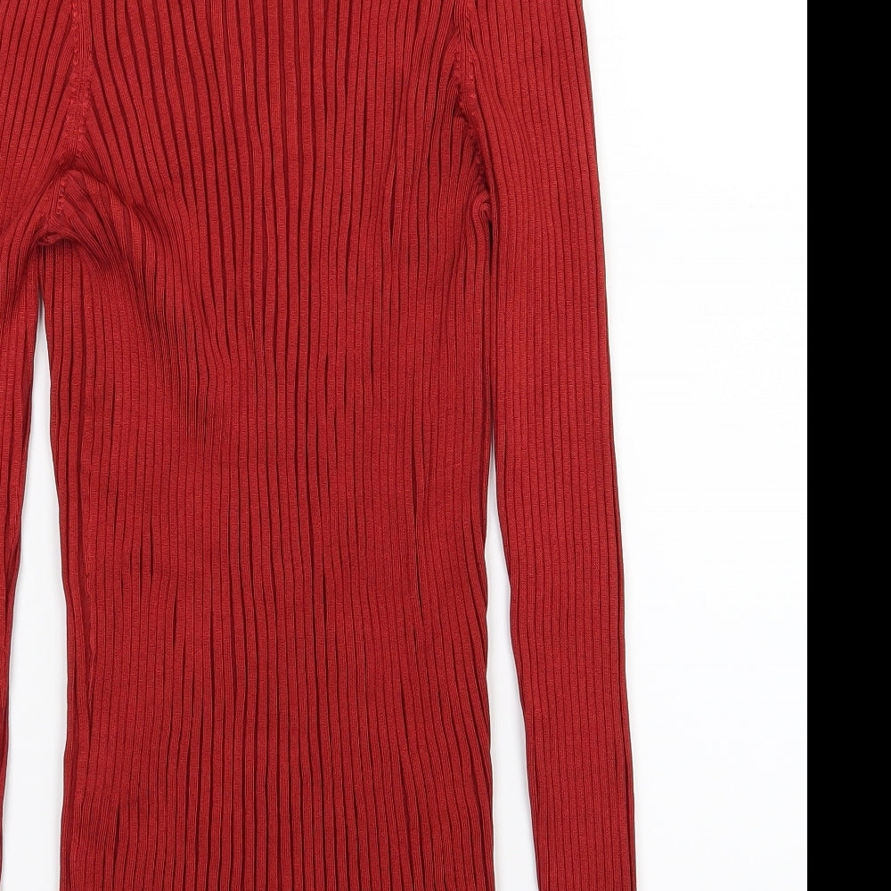 Marks and Spencer Womens Red  Knit Cardigan Jumper Size 16