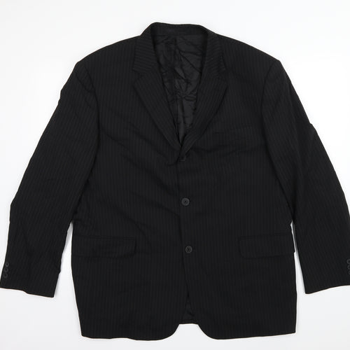 Weil Mens Black Striped  Jacket Suit Jacket Size 44