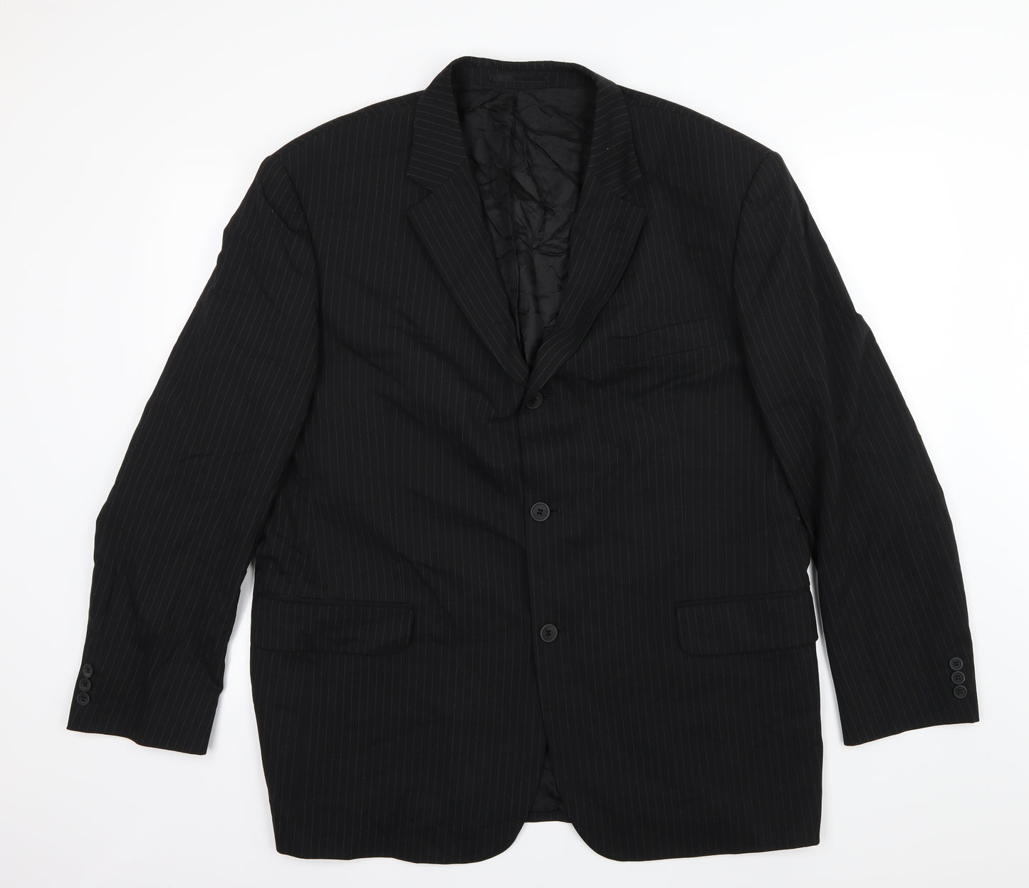 Weil Mens Black Striped  Jacket Suit Jacket Size 44