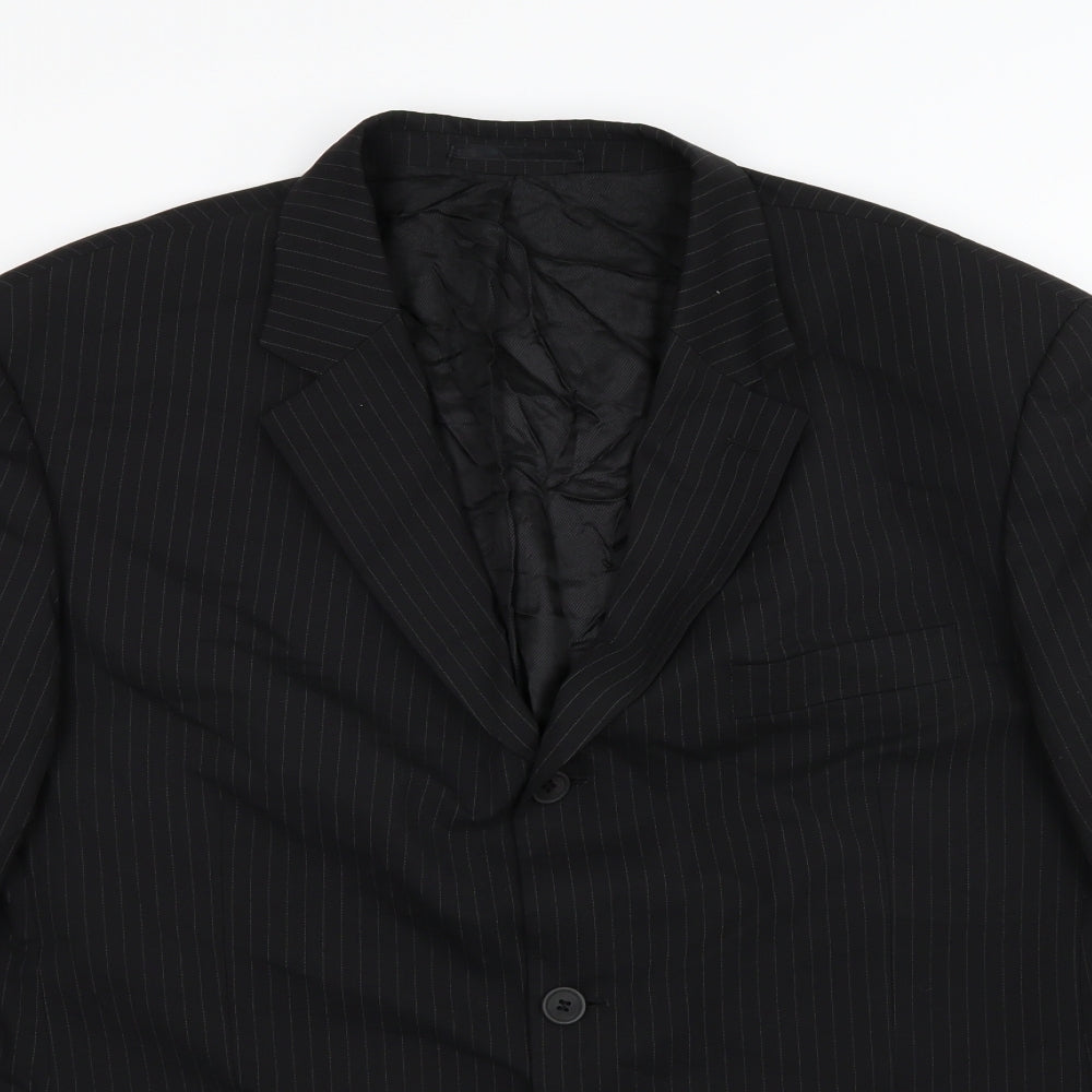 Weil Mens Black Striped  Jacket Suit Jacket Size 44