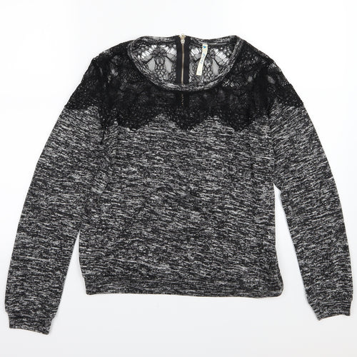 Blue Vanilla Womens Grey  Knit Pullover Jumper Size M