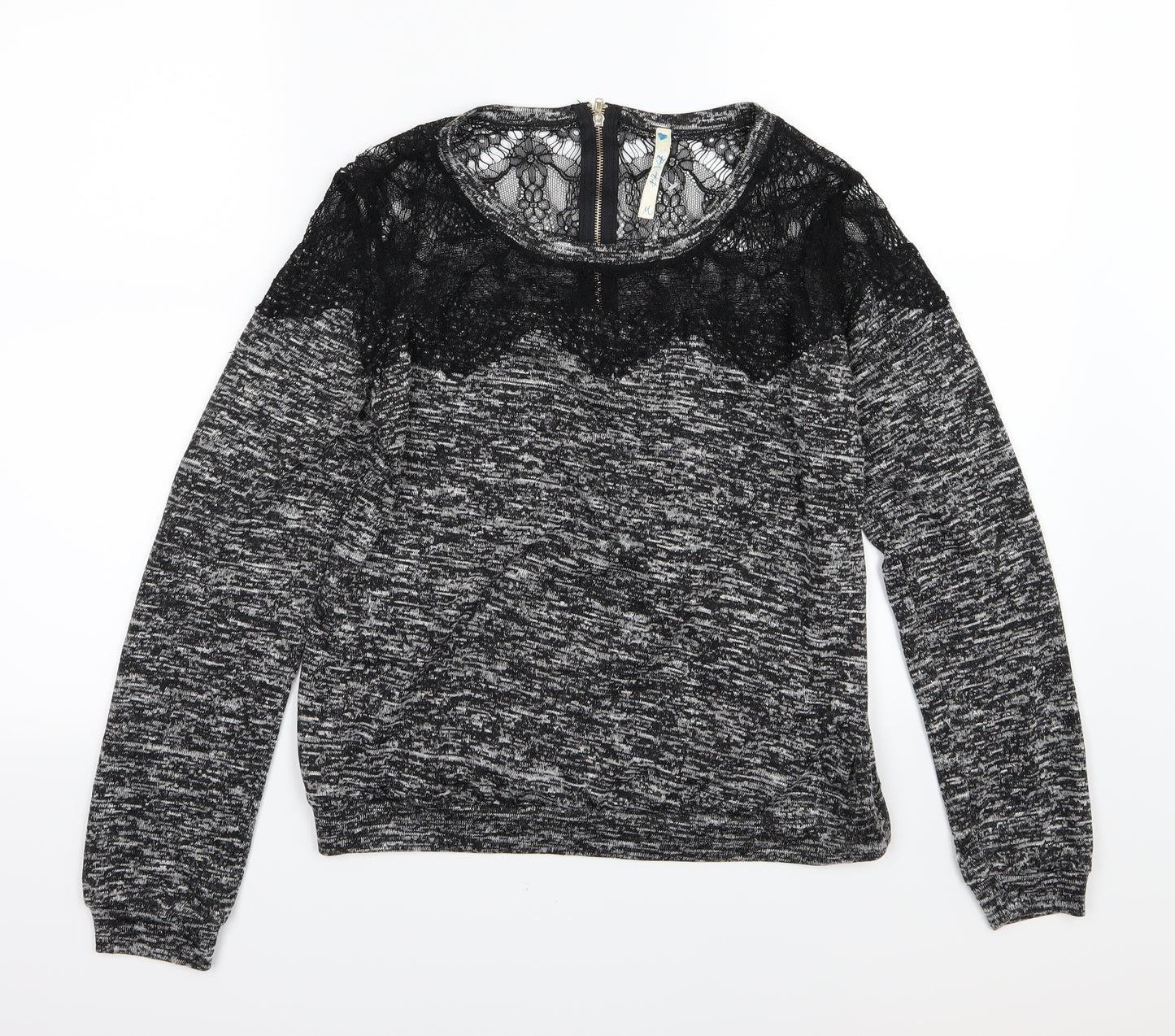 Blue Vanilla Womens Grey  Knit Pullover Jumper Size M