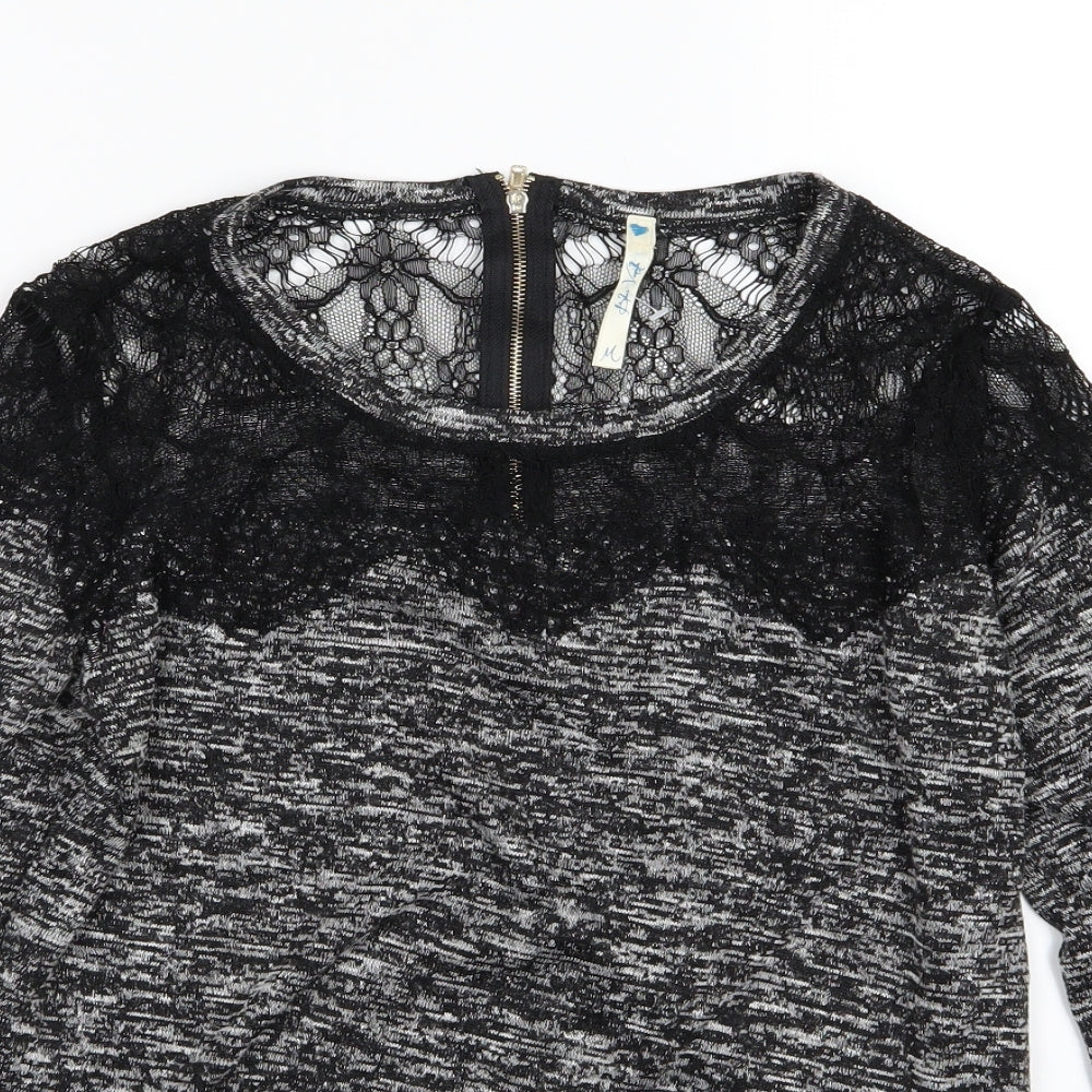 Blue Vanilla Womens Grey  Knit Pullover Jumper Size M