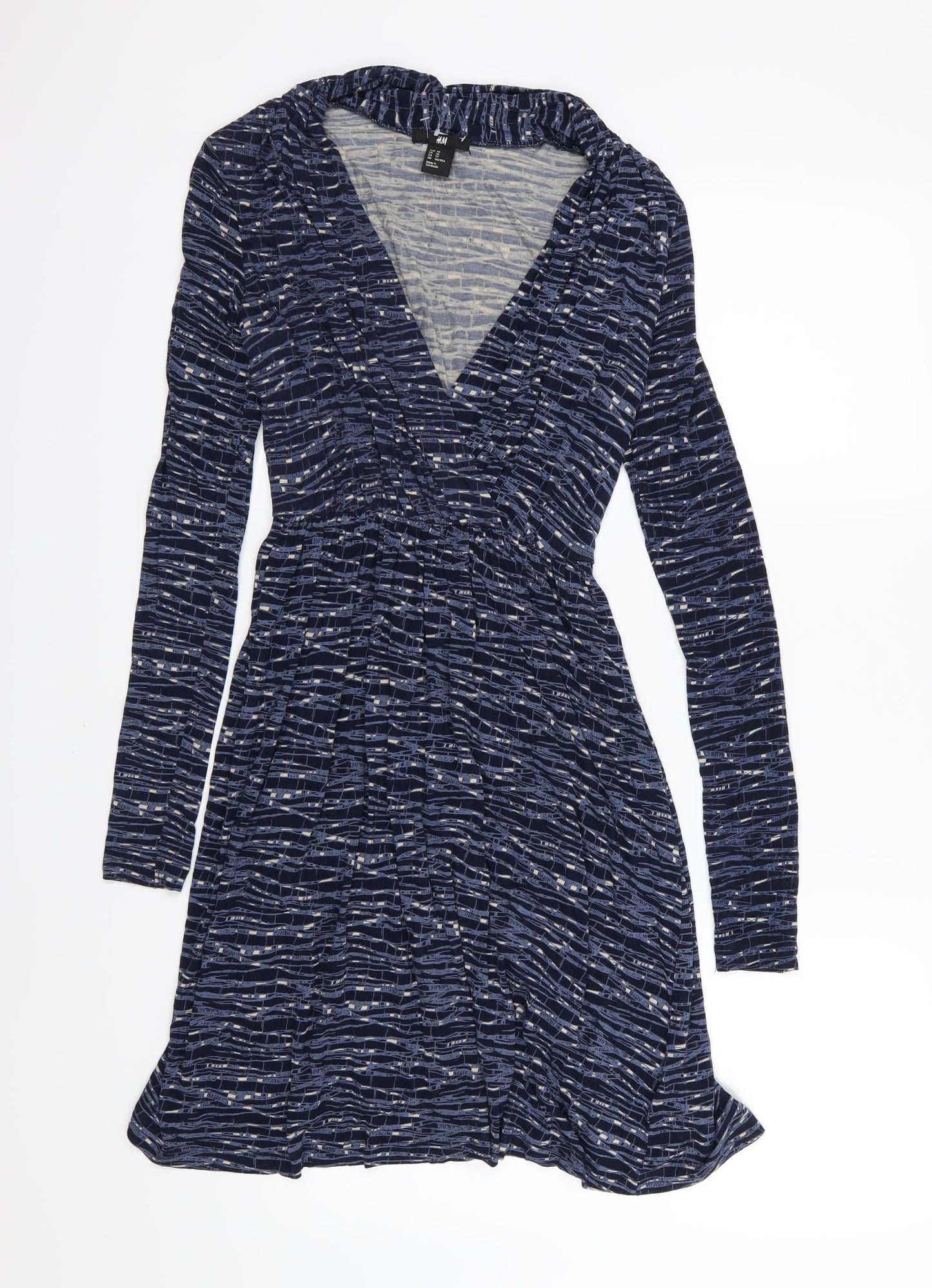 H&M Womens Blue Striped  A-Line  Size XS