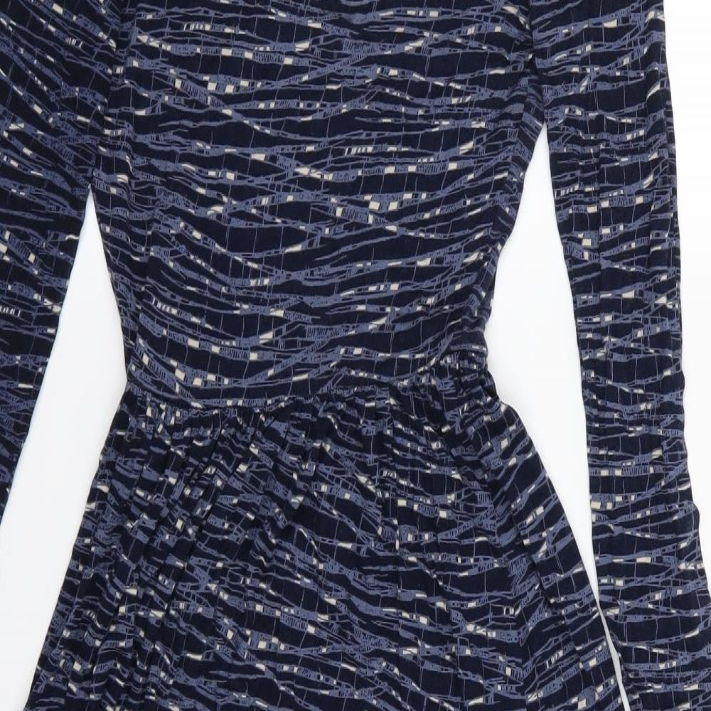H&M Womens Blue Striped  A-Line  Size XS