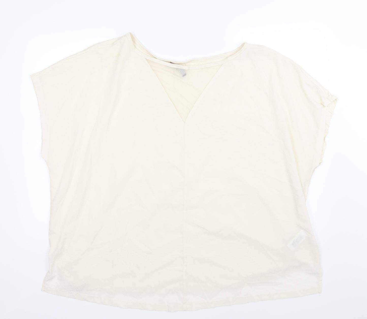 Marks and Spencer Womens Ivory  Chiffon Basic Blouse Size 24