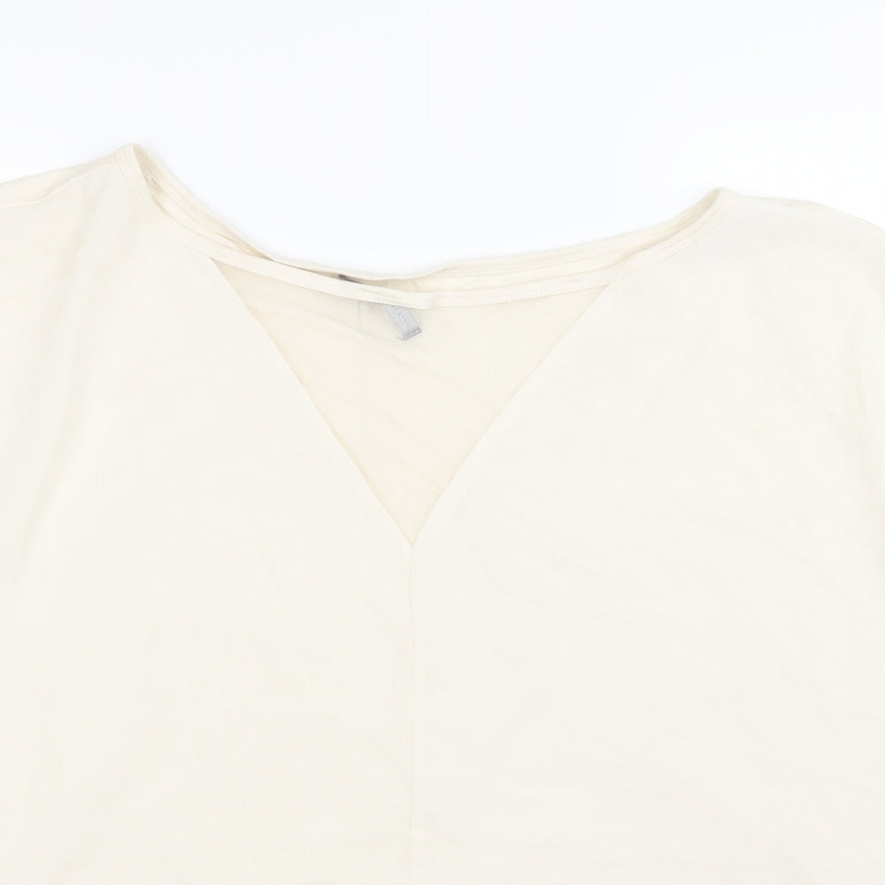 Marks and Spencer Womens Ivory  Chiffon Basic Blouse Size 24