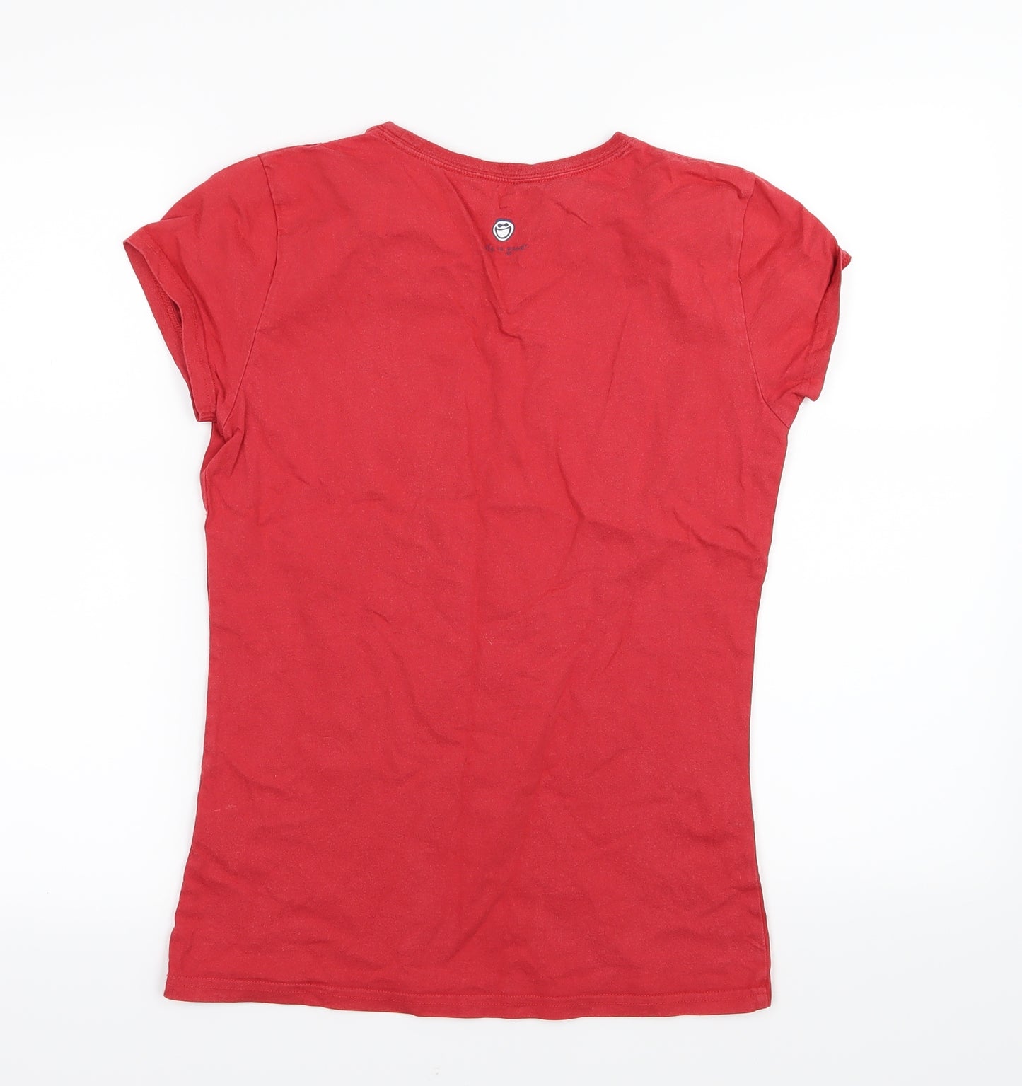 Life is Good Womens Red  Jersey Basic T-Shirt Size M