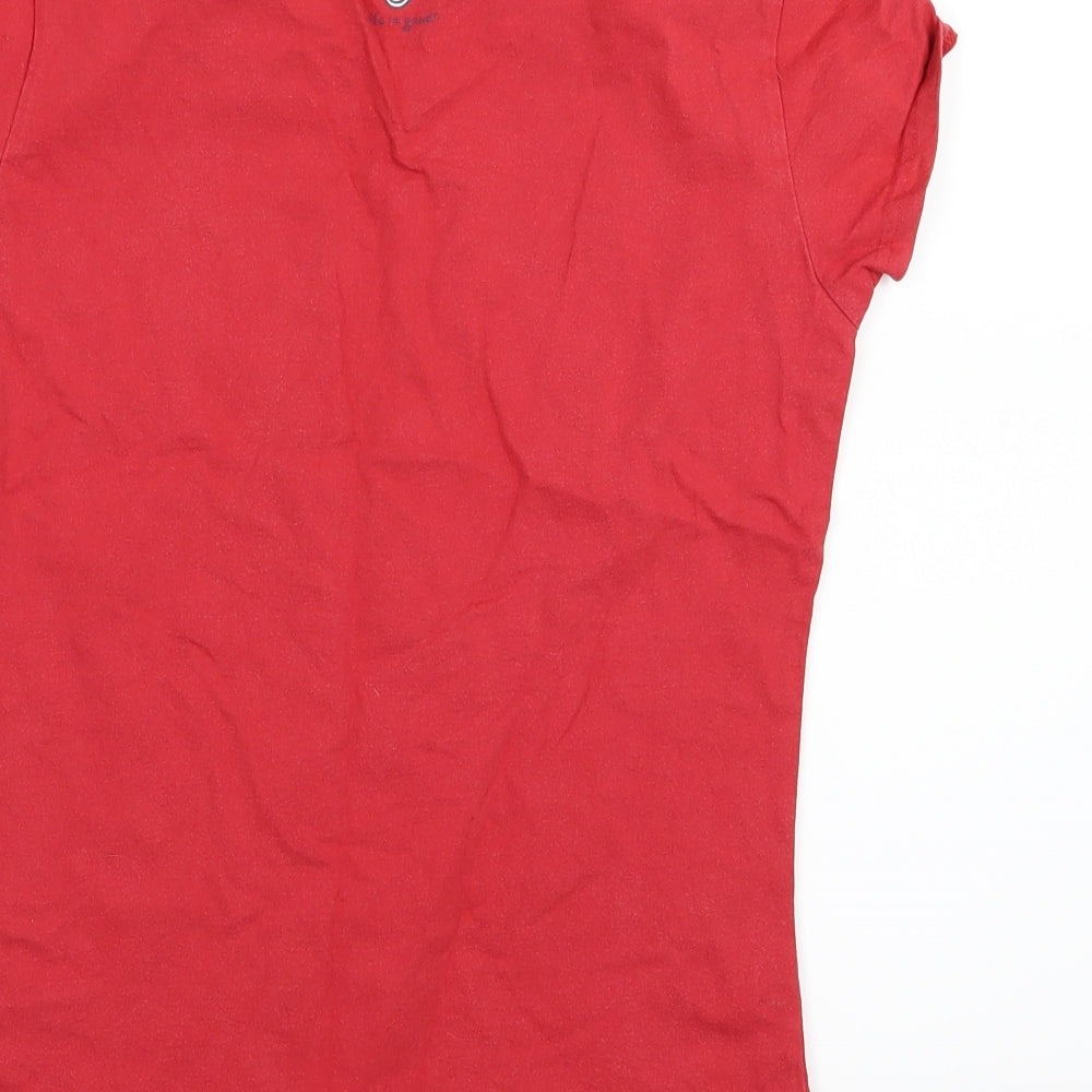 Life is Good Womens Red  Jersey Basic T-Shirt Size M