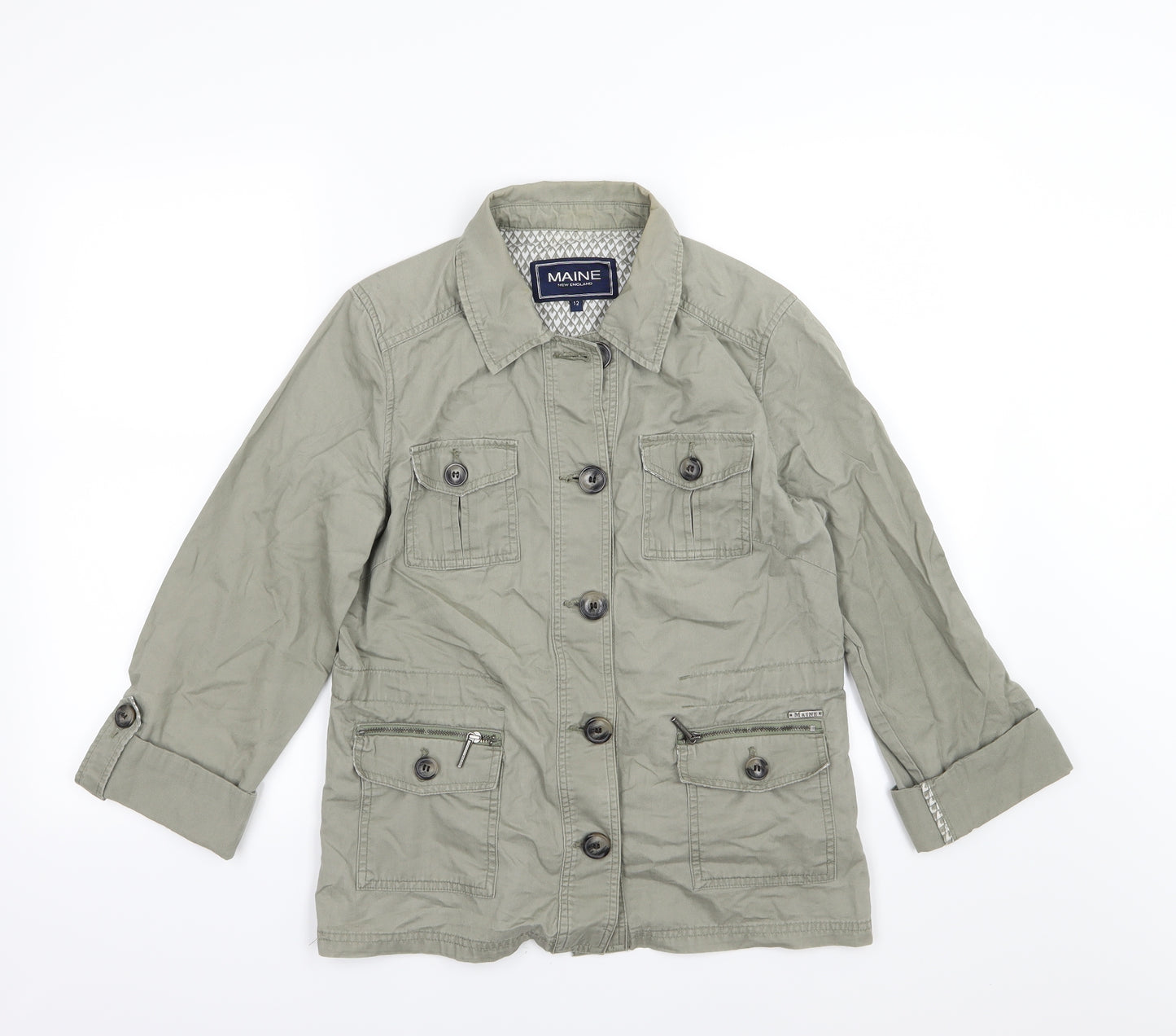 Maine New England Womens Grey  Denim Jacket  Size 12
