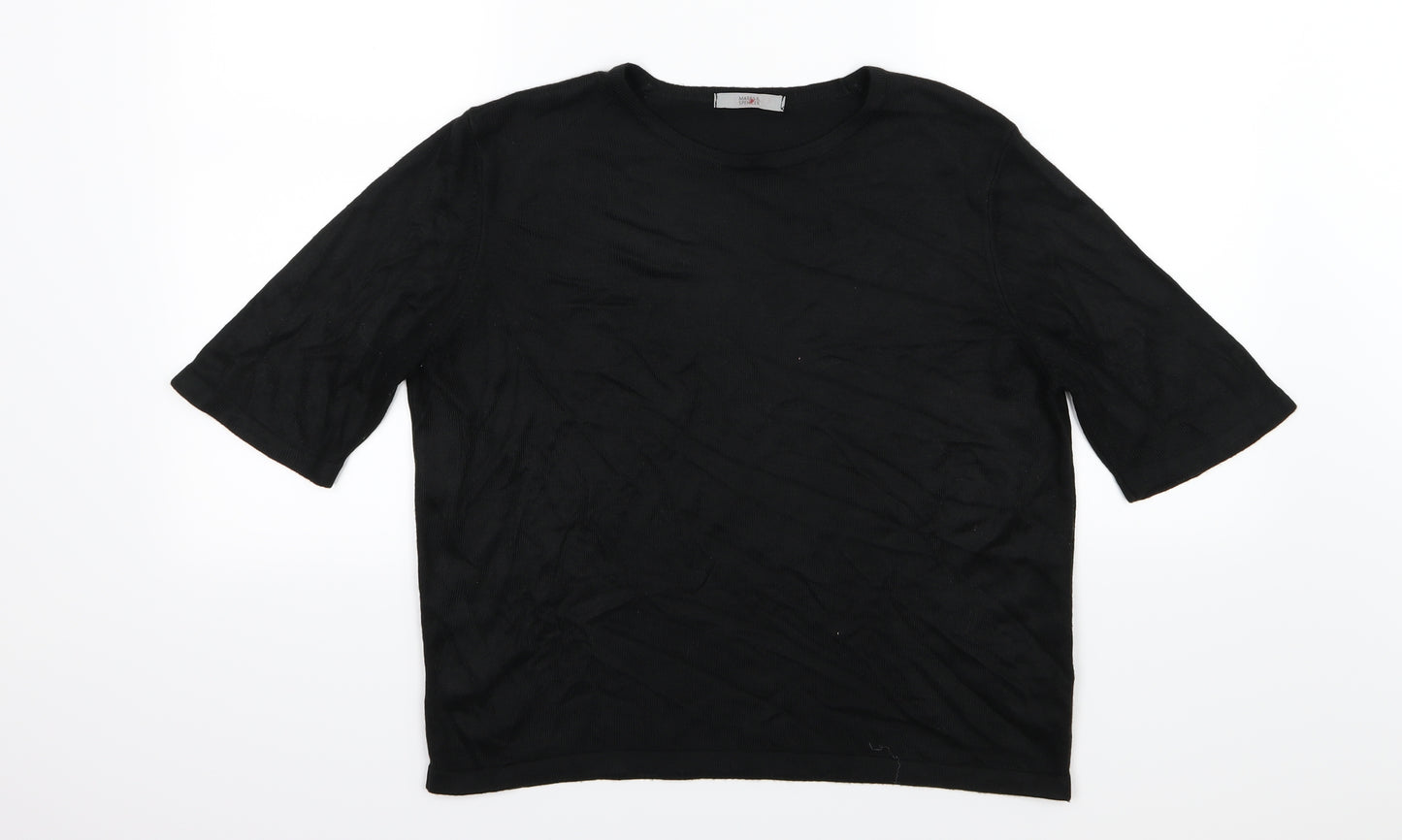 Marks and Spencer Womens Black  Knit Pullover Jumper Size 14