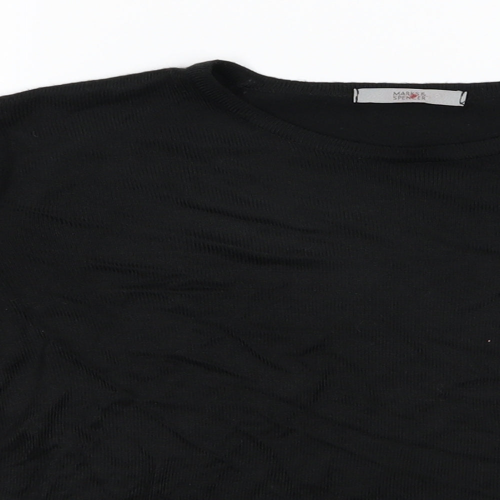 Marks and Spencer Womens Black  Knit Pullover Jumper Size 14