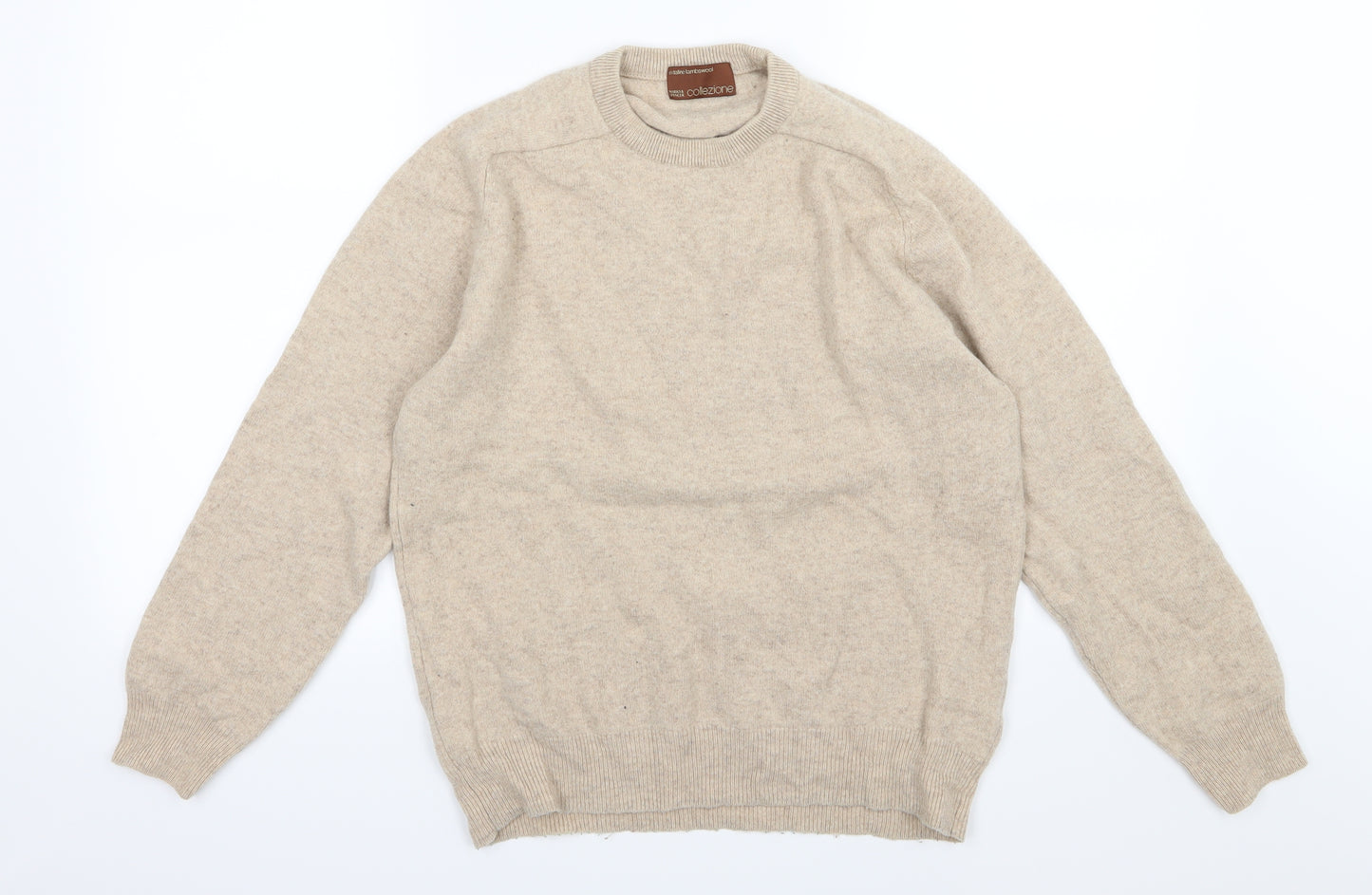Marks and Spencer Mens Beige  Knit Pullover Jumper Size M